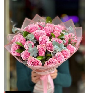 25 Pembe Gülden Buket-zc274
